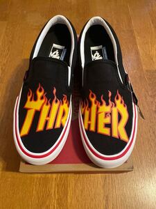 新品 26cm VANS THRASHER SLIP-ON PRO THRA BLACK VN0A347VOTE バンズ スラッシャー スリッポン スリップオン ファイヤー フレイム