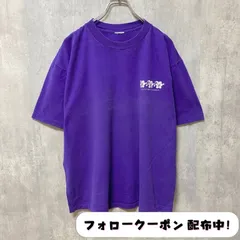 古着 used　90s　90年代　半袖プリントTシャツ　ワンポイント　ヴィンテージ　紫　パープル　シングルステッチ　デザイン　個性的　クルーネック　春夏服　ビッグシルエット　オーバーサイズ