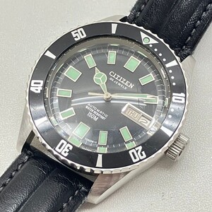 G078-K18-5890◎ CITIZEN シチズン レオパール ダイバー 24石 AUTOMATIC 自動巻き メンズ腕時計 150M 4-722710 Y デイデイト 稼働