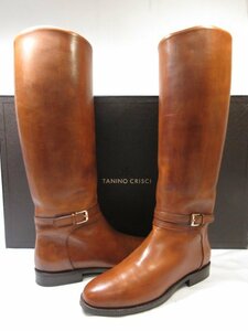 HH美品 【TANINO CRISCI タニノクリスチー】 ベルト装飾 ロングブーツ 靴 (レディース) size36 ブラウン系 ■18LZ4345■