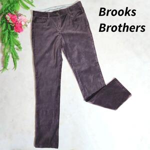 Brooks Brothers ベロア素材パンツ・少しストレッチ暗めの小豆色 紫パープル系 82327