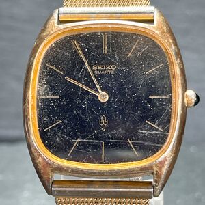 1970年代製 SEIKO セイコー 7820-5000 腕時計 アナログ クオーツ ヴィンテージ 諏訪精工舎 ブラック文字盤 新品電池交換済み 動作確認済み