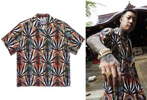 新品 WACKO MARIA ワコマリア x BUDSPOOL 舐達麻 HAWAIIAN SHIRT type1 ハワイアン アロハ シャツ ホワイト XL APHRODITE GANG HOLDINGS