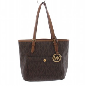 マイケルマイケルコース Michael michael kors ハンドバッグ MKシグネチャー レザー 茶 ブラウン /YM レディース