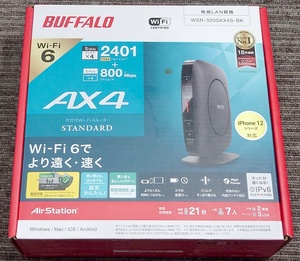 YI ア11-182 BUFFALO バッファロー 無線LAN親機 WSR-3200AX4S-BK 2402+800Mbps AirStation Wi-Fi 6対応