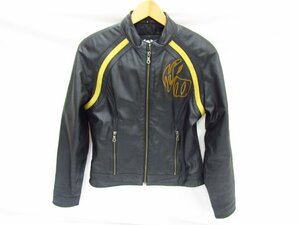 HARLEY DAVIDSON ハーレーダビッドソン シングルライダースジャケット レザージャケット バイカー バックデザイン Sサイズ 中古品 ◆100682