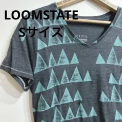 複数購入割引⭕️LOOMSTATE 半袖　Vネック　グリーン　総柄