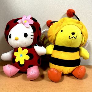 レトロ　非売品　サンリオ　sanrio ぬいぐるみ ハローキティ ポムポムプリン　キティちゃん　てんとう虫　ハチ　着ぐるみ　1999年