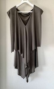 美品 Rick Owens リック オウエンス ドレープカットソー アシンメトリー