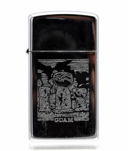 ZIPPO ジッポ 2002年製 GUAM グアム スーベニア スリム オイルライター シルバー