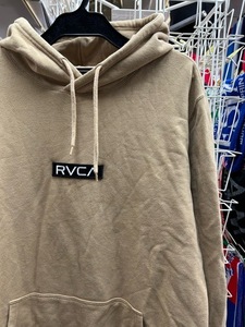 RVCA ルーカ ロゴワッペン プルオーバー フード パーカー フーディー カーキ L