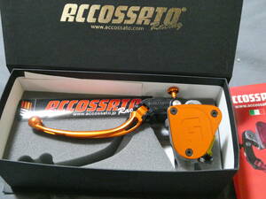 ACCOSSATO(アコサット) ラジアルクラッチマスターシリンダー PKモデル φ16x16 可倒式レバー オレンジ