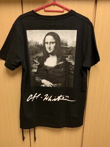 正規 19SS OFF-WHITE c/o VIRGIL ABLOH MONA LISA オフホワイト モナリザ クルーネック Tシャツ 黒 M OMAA027S19185005