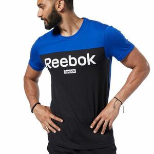 【新品】送料299円 Lサイズ リーボック Reebok TE BL SS TEE FI1948 半袖 ティシャツ Tシャツ ブラック×ブルーadidas トレーニング ウェア