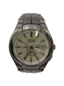 CITIZEN◆Eco-Drive/自動巻腕時計/デジタル/ステンレス/CRM/SLV/SS/GN-4W-S