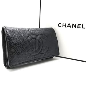 優雅な日常を演出★　シャネル CHANEL　キーケース 6連 キャビアスキン ココマーク ゴールド金具　黒　ブラック