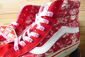 限定完売★美品 USED VANS バンズ SK8-HI 50th Anniversary スカルパイレーツ 26.5cm US8.5 サンタクロースSKULL PIRATES SANTA 赤