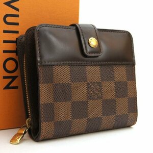 【極美品】ルイヴィトン Louis Vuitton ダミエ コンパクトジップ 2つ折財布 メンズ レディース 定価約8万 A50