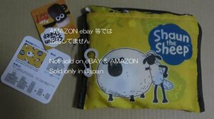 ◆ひつじのショーン ショッピングバッグ エコバッグ 黄色　ショーン総柄◆