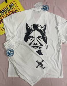 SEE NO EVIL【新品¥44000】HYSTERIC GLAMOUR 半袖シャツ/コットン/02241CH08 02241CP07ホワイト白 ショーツ セットアップパンツ 上下セット