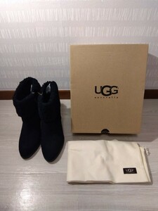 【F437】 アグ オーストラリア UGG australia ショートブーツ Charlee ムートン 23.5cm ブラック 黒 1008765