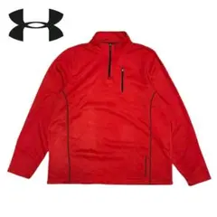 UNDER ARMOUR ハーフジップスウェット 2XL レッド