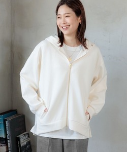 「GLOBAL WORK」 ジップアップパーカー MEDIUM アイボリー レディース