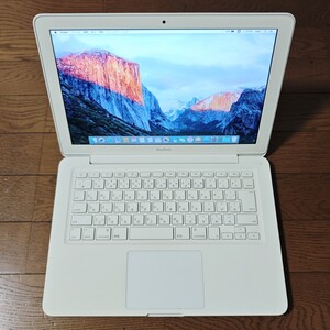 1円スタート Apple MacBook 白MAC 13inch Unibody HDD500GB メモリー4GB OS X El Capitan