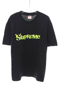 シュプリーム SUPREME 21AW SHREK TEE BLACK M シュレック Tシャツ プリント クルーネック ロゴ 半袖 ブラック 【ブランド古着ベクトル】☆