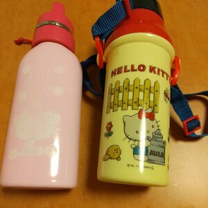 SANRIO HELLO KITTY ハローキティ 水筒 直飲み ボトル プラスチック+ステンレスボトル ２点 まとめ売り