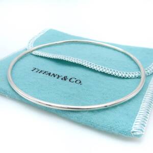 【送料無料】 極希少 美品 Tiffany&Co. ティファニー サークル シルバー バングル SV925 ブレスレット シンプル HA481