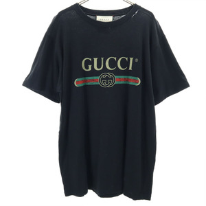 グッチ イタリア製 半袖 Tシャツ M ブラック GUCCI メンズ