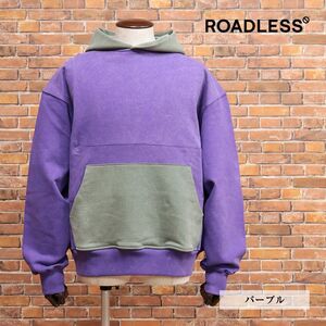 1円/23AW/ROADLESS/Sサイズ/パーカー RSSWPW-H 裏起毛スウェット 快適 ガーメントダイ イタリア製 新品/紫/パープル/ja448/