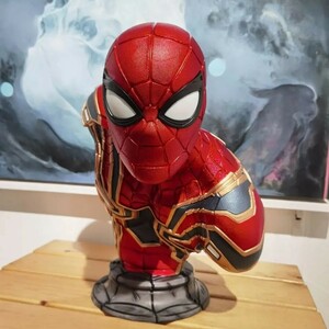 ★未使用 激レア アーマー スパイダーマン バスト 胸像 オリジナル 銅像 フィギュア マーベル アベンジャーズ MARVEL アメコミ ヒーロー