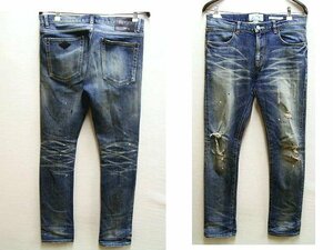 ◇即決[M]美品 CRIMIE CRA1-BF1N-PT02 18AW BORN FREE STRETCH SELVEDGE GARAGE USED SLIM JEANS スキニー スリム デニム パンツ■6911