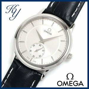 1円～ 3ヶ月保証付き 磨き済み 美品 本物 人気 OMEGA オメガ デビル プレステージ 革ベルト 手巻き シルバー メンズ 時計