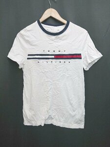 ◇ TOMMY HILFIGER トミーヒルフィガー フラッグロゴ 半袖 Tシャツ カットソー サイズS ホワイト レディース P