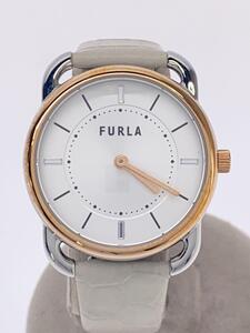 FURLA◆NEW SLEEK/クォーツ腕時計/アナログ/レザー/SLV/SLV/WW00021005L5