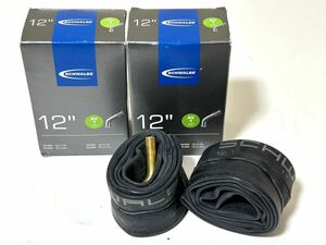 【送料無料特価】12インチ米式チューブ Schwalbe AV1 12×1.75-2.40 湾曲バルブ 新品2個セット《ETRTO406》《12 1/2×2 1/4》