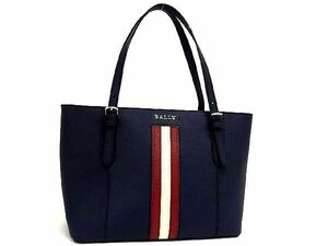 ■極美品■ BALLY バリー レザー ショルダーバッグ トートバッグ 肩掛けかばん レディース ネイビー系 AK9455