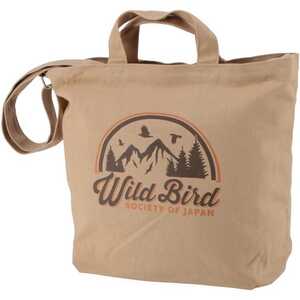 日本野鳥の会 キャンバストートバッグ ベージュ W43×H35×D14cm #WB1004-BE WILD BIRD SOCIETY OF JAPAN 新品 未使用