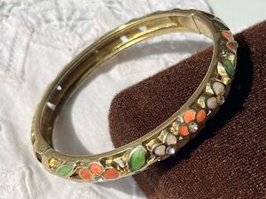 ヴィンテージ ** BTF お花のエナメルバングル vintage bangle 刻印