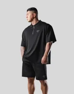 LYFT OVER SIZE ZIP UP POLO BLK M 新品未開封