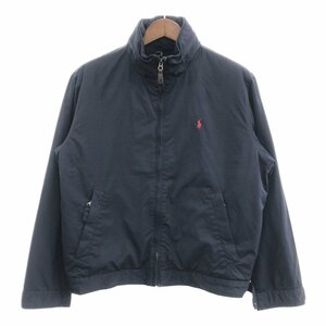 90年代 Polo by Ralph Lauren ラルフローレン スイングトップ アウター ワンポイントロゴ ネイビー (メンズ L) 中古 古着 P8285