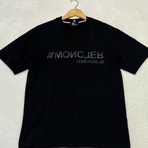 未使用級/M-Lサイズ相当●モンクレール グルノーブル 半袖 Tシャツ ブラック MONCLER メンズ メタリック