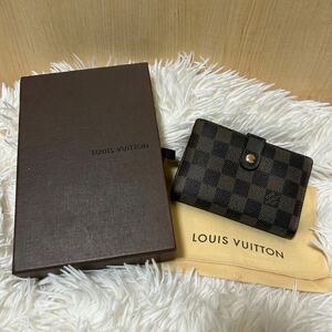 ルイヴィトン LOUIS VUITTON 二つ折り財布 ダミエ ガマ口 金具 ダミエ ポルトモネ ビエ ヴィエノワ 