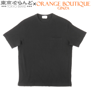 101730495 エルメス HERMES ポケットTシャツ ブラック コットン ロゴ刺繍 XL 半袖Ｔシャツ メンズ