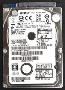 HGST HTS545032A7E680 [320GB 2.5インチ 7mm SATA HDD 2014年製 使用時間 21350H (Cristal DiscInfo 正常) (管:KH008