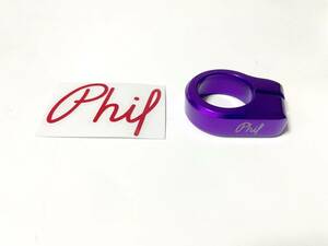 ★極美品 Philwood seat post collar Purple シートクランプ パープル φ30.0 フィルウッド 検BLUE LUG SURLY CRUST Rivendell OLD MTB★