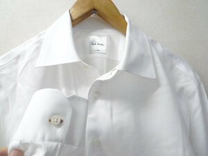 ◆Paul smith ポールスミス 23ss 美品 ヘリンボーン ホワイト ドレスシャツ 白 サイズXL ワイシャツ　白 クリーニング済み